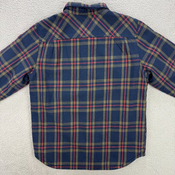Vans Shirt Jacket Mens Small Navy Blue Plaid Brickell Reversible Quilted Flannel - Picture 3 of 13